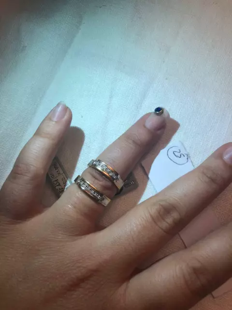 COPPIA ANELLO FEDE fedina oro bianco giallo bicolore 18k diamanti