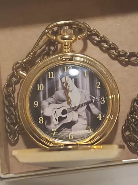 50th ANNIVERSARY Elvis PRESLEY Hound Dog Pocket Watch With Sound need batteries 2