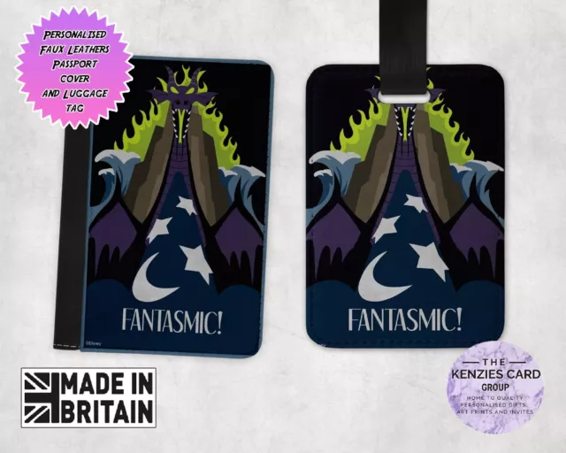 Personalised Disney Passport Cover & Luggage Tag Disney Disneyland Fantasmic V2