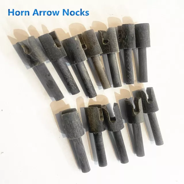 24PCS Archery OX Horn Dia 4mm Plug-in Self Nocks Outdoor Hunting Wood Arrows