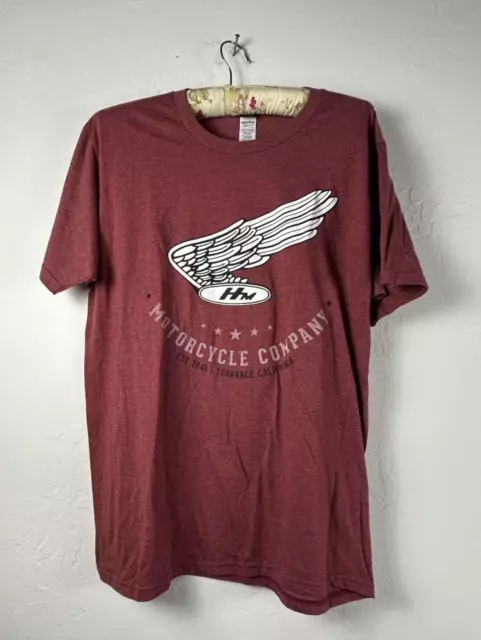 Honda Apparel Motor Company Men's Goldwing T-Shirt Top Size Large Burgundy NWT