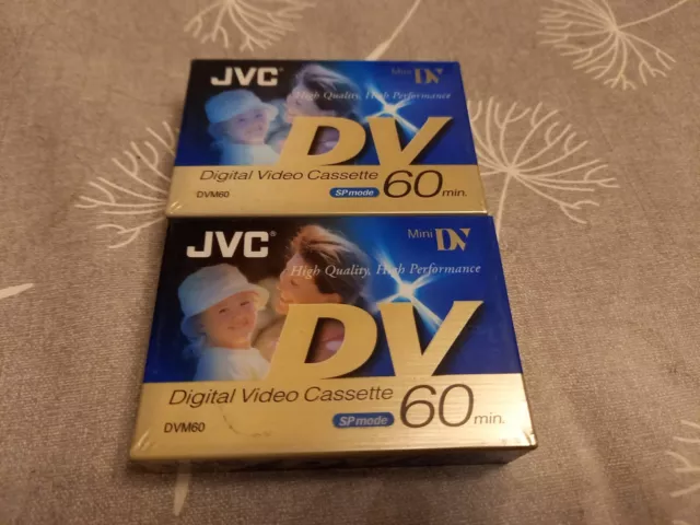 2 x JVC DV60 Digital Video Mini DV Cassette Tapes  M-DV60DE - New/ Sealed