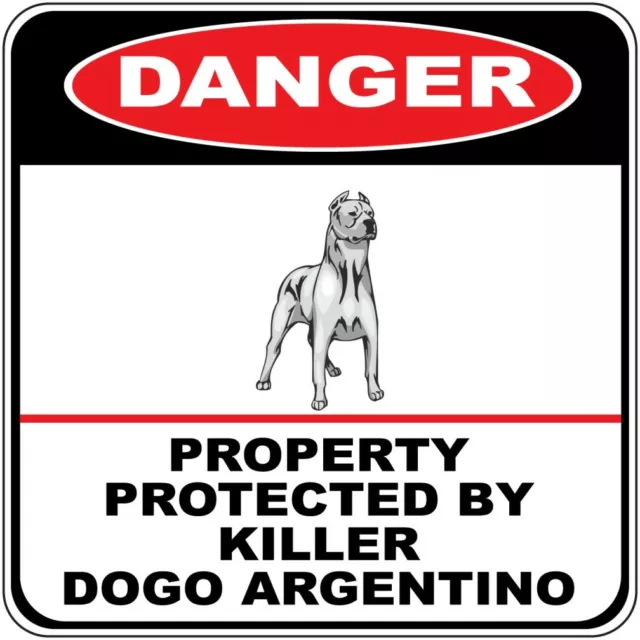 Yellow Crossing Sign Danger Protected Killer Dogo Argentino Dog Cross Xing Metal