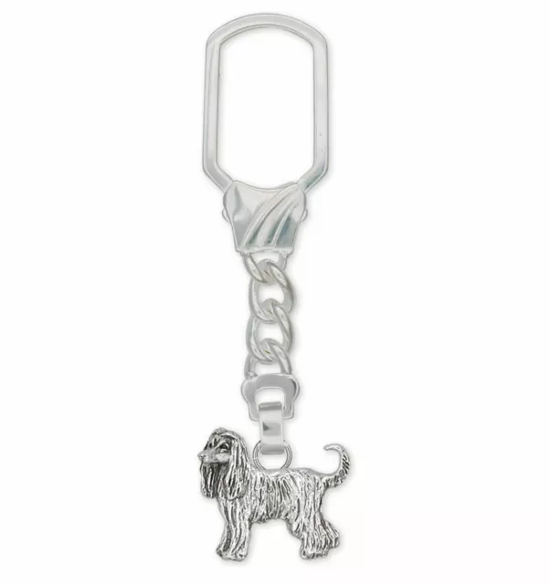 Afghan Hound Key Ring Jewelry Sterling Silver Handmade Dog Key Ring AF1-K