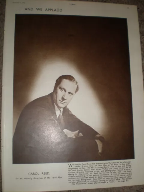 Photo article film director Carol Reed 1949 ref K