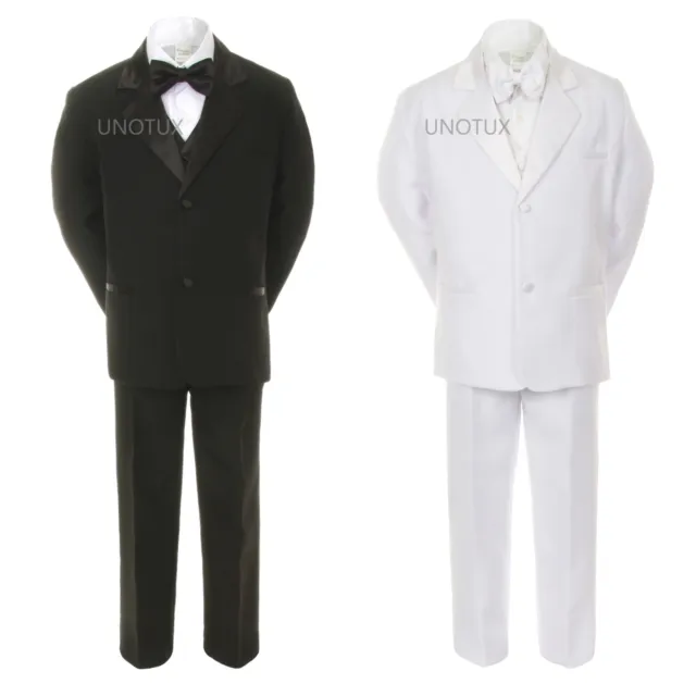 Black White Baby Toddler Kid Teen Boys Formal Wedding Party Tuxedo Suit sz S-20