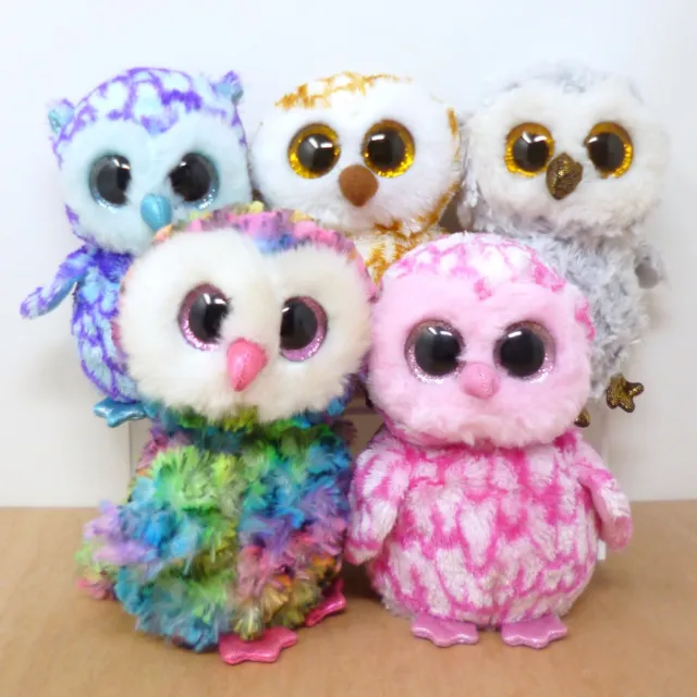 Ty Beanie Boos Boo Owls Bundle Job Lot x5 - Oscar Swoops Owlette Owen & Pinky