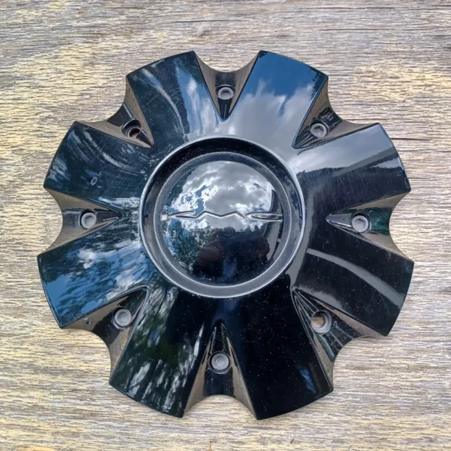 KMC custom wheel center cap, gloss black, part number 841L210 01