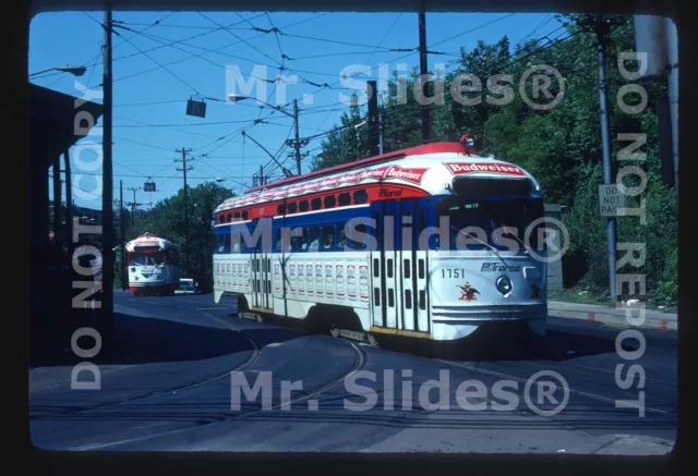 Original Slide Streetcar PATransit Pittsburgh 'Budweiser' PCC 1751 In 1981