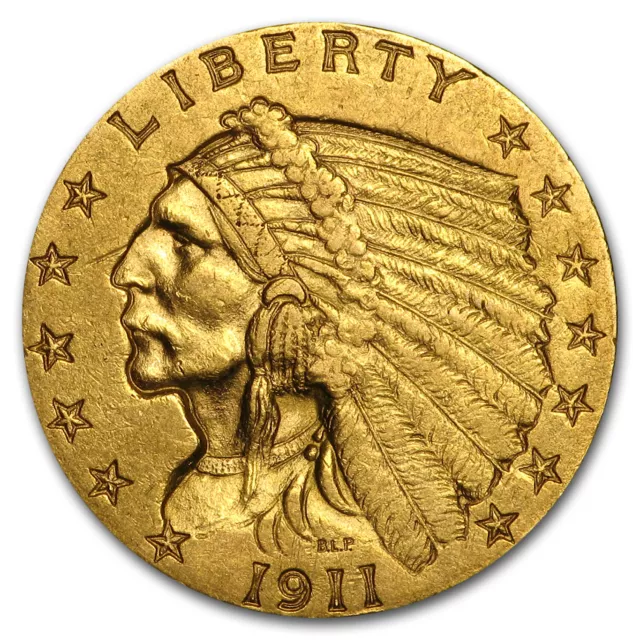 1911 $2.50 Indian Gold Quarter Eagle AU