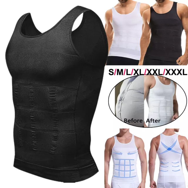 MEN COMPRESSION SHIRT Sleeveless Body Shaper Base Layer Slimming Tank Top  Vest $29.39 - PicClick