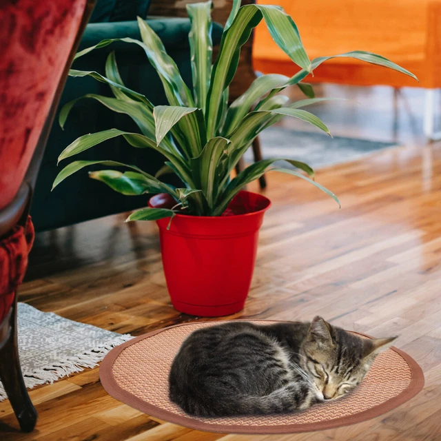Almohadilla de enfriamiento nido para dormir de verano para mascotas alfombra de paja ratán bambú