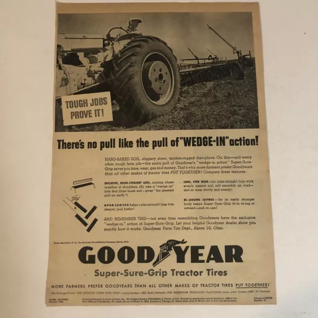 1954 Goodyear Vintage Print Ad Advertisement pa10