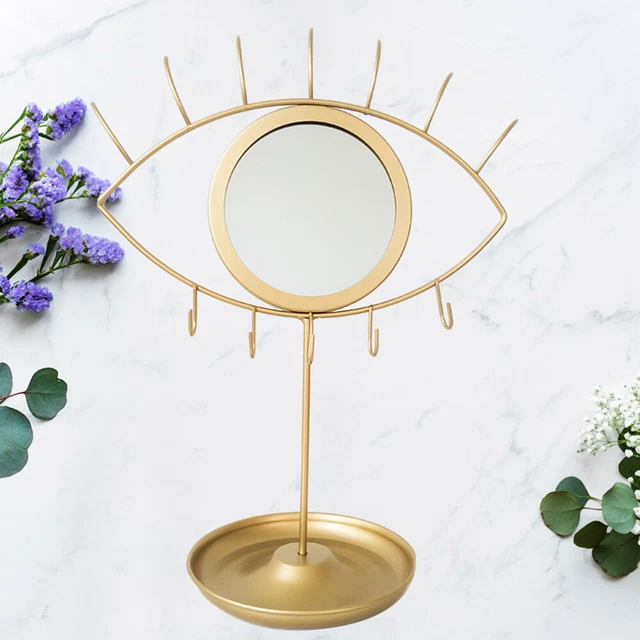Espejo de maquillaje de escritorio joyería mesa de trabajo decoración doble cara viajes señorita