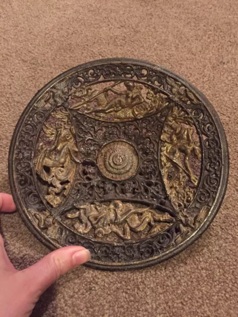 COALBROOKDALE Fine Antique 19th century Cast Iron Metal decorative plate c 1880