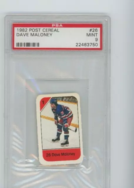 Dave Maloney 1982 Post Cereal#26 PSA 9 New York Rangers NHL Ice Hokey