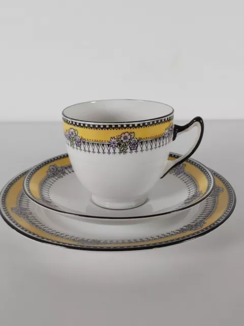 Royal Albert Crown China Tea Trio - Tea Cup, Saucer And Plate