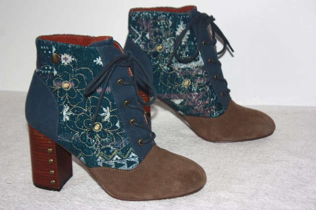 Bottines Zara En Cuir Imprimé Noir - Taille 41 EU (US 8) - Doublure Cuir - Talon Moyen Aiguille - Occasion Très Bon état