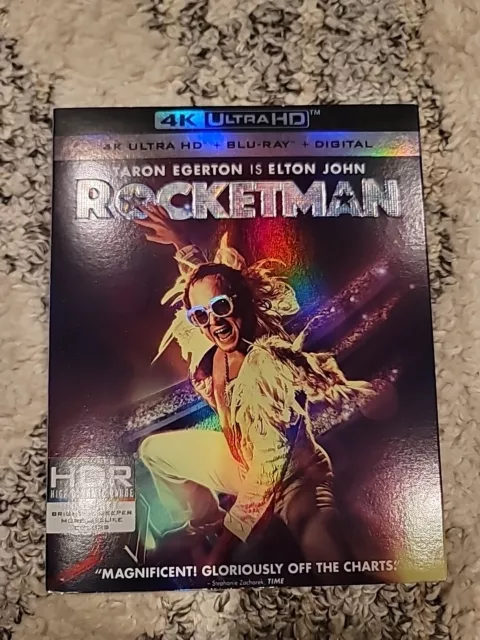 ROCKETMAN 4K UHD Blu-ray, RARE Gorgeous Embossed SLIP COVER included