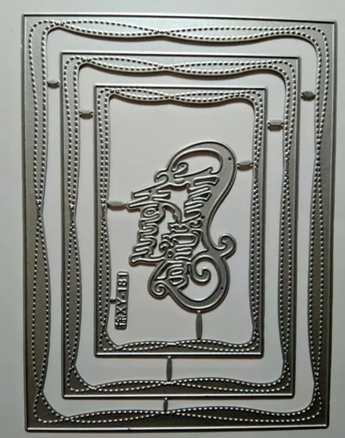 Stanzformen - Rechtecke  - geschwungener Doppel Stitch  - ca 10, 5 x 14,2 cm
