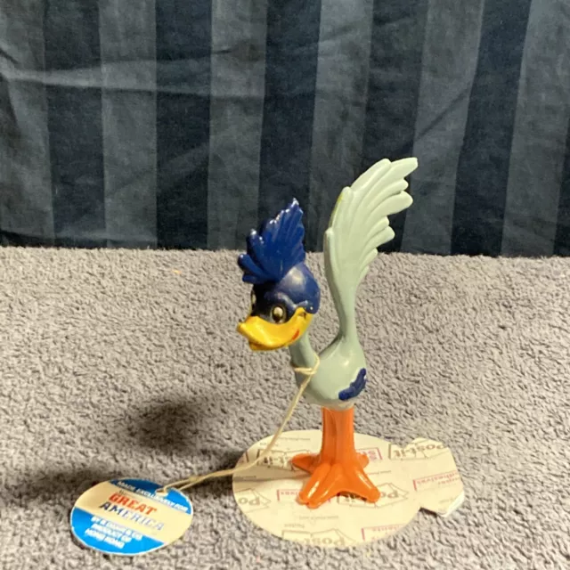 Vintage Road Runner Looney Tunes Rubber Figurine From Great America  K5