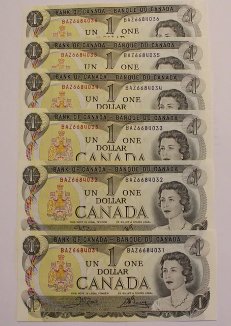 Billets de 1$ canadien 1973