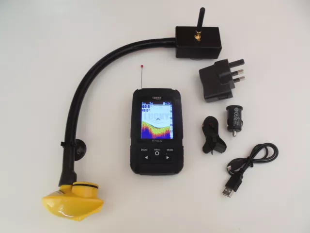 Wireless Colour Bait boat fish finder, + 150 m range, Easy to attach. Carp, Boat