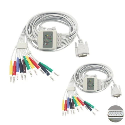 Compatible Banana4.0 Plug 15pin Japan kohden 10-Lead EKG Cable American Standard