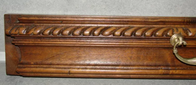 French Antique Large Hand Carved Architectural Drawer Front/Panel Solid Walnut 3