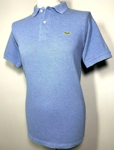 Mens Lacoste Light Blue Polo Shirt Size S Vintage 100% Cotton *Devanlay* 9-620
