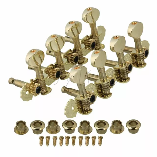 Gold Mandolin Machine Heads Tuning Pegs Keys Metal Button Set for Guitar Tuning