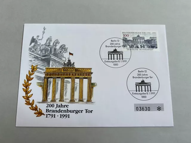 Bund - 1991 - 200 Jahre Brandenburger Tor / FDC
