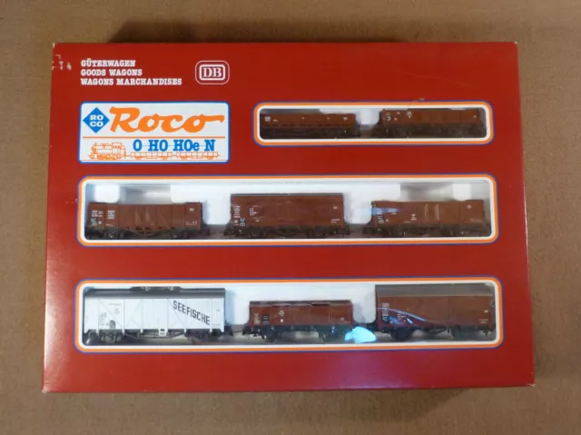 Roco Güterwagen-Set, 8 versch. Güterwagen, DC, #44002 (4056 A), H0, Epoche III