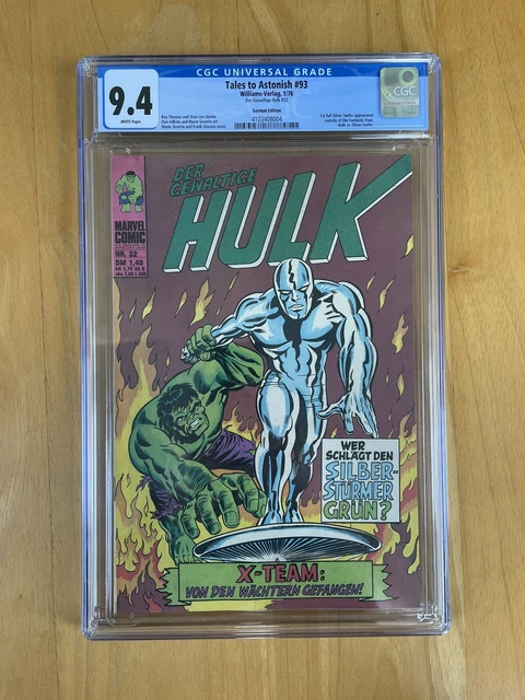 Tales To Astonish 93 CGC 9.4 NM WP Very Rare German Edition —Hulk vs. Surfer Tales To Astonish 93 CGC 9.4 NM WP Very Rare German Edition —Hulk vs. Surfer