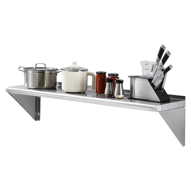 VEVOR 48" x 12" Stainless Steel Wall Mounted Shelf Kitchen Restaurant Shelving