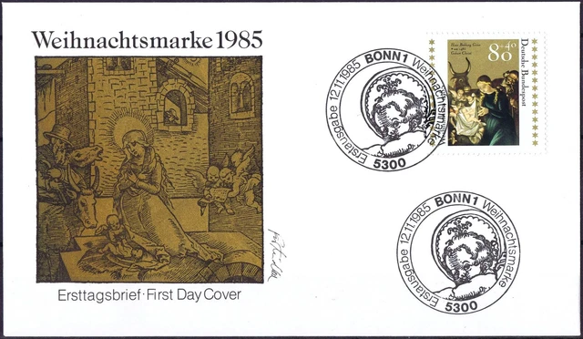 BRD 1985: Weihnachten! FDC der Nr. 1267 mit sauberen Bonner Sonderstempeln! 1612