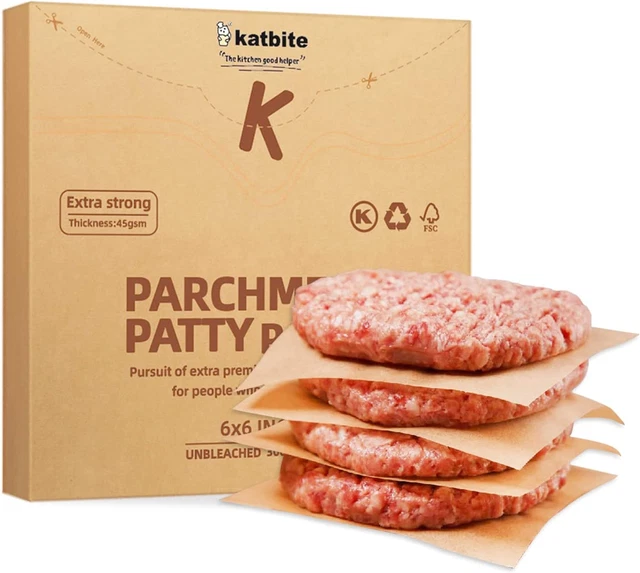 300Pcs 6X6 Inches Patty Paper, Burger Patty Paper, Unbleached Parchment