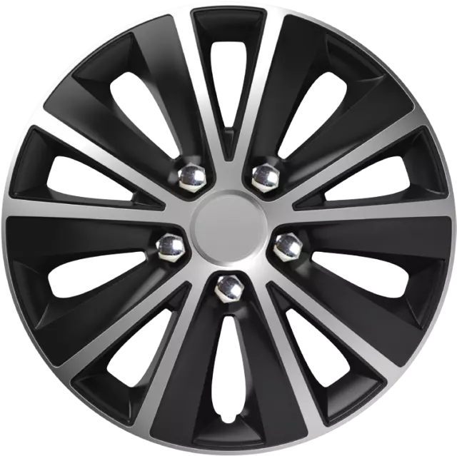 Wheel Trims 13" Hub Caps Rapide NC Plastic Covers Set of 4 Silver Black Fit R13 2