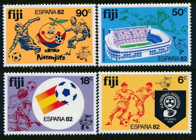 1982 Fiji Football World Cup Spain Set Of 4 Fine Mint Mnh