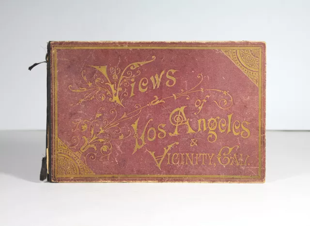 Antique c1880 VIEWS OF LOS ANGELAS CA Photo Book Victorian Architecture Souvenir