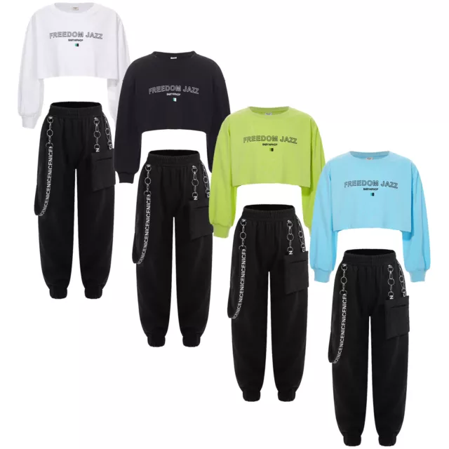 Kids Girls Hip-Hop Dance Set Jazz Dancewear Outfits Gymnastics Athleticwear