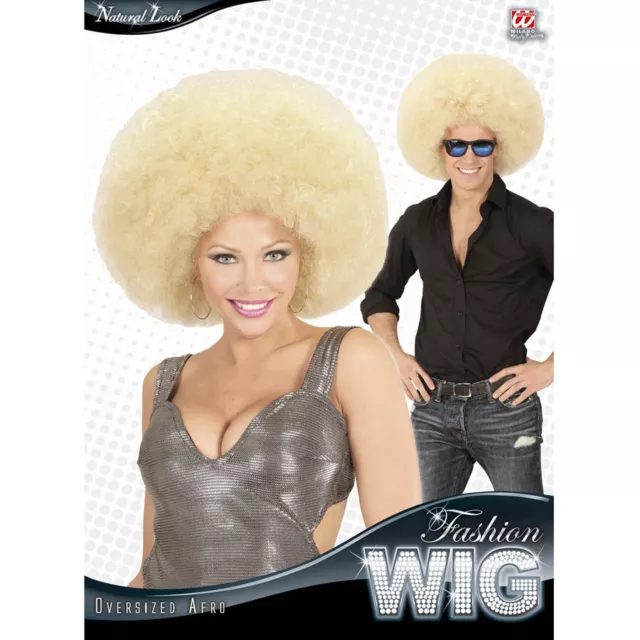 Blonde Afro XL Perücke 70er 80er Jahre Hippie Afrolook Kostüm Flower Power Party