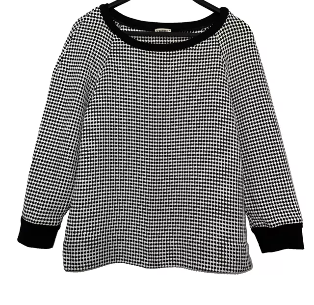 L'Agence Cropped Sweater Black White 3/4 Sleeve Lagence Womens XS