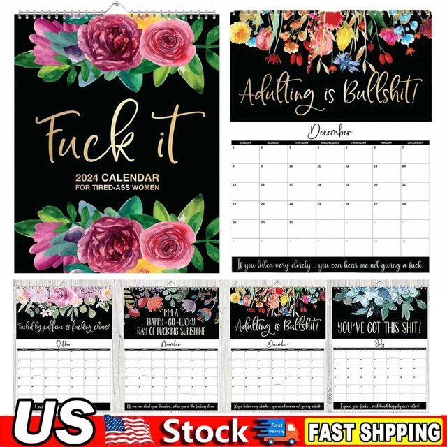 2024 HANGING CALENDAR For Tired Ass Women 2024 Planner For Office