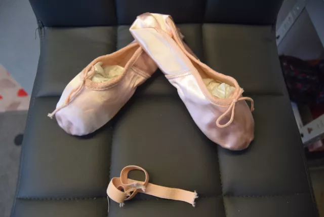 Pink satin split sole ballet shoes - mixed sizes and brands