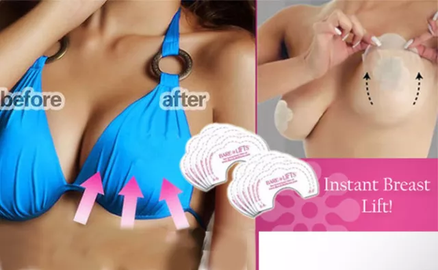 10 x Bare Lifts Instant Breast Boob Push Up Support Invisible Bra Adhesive Tape