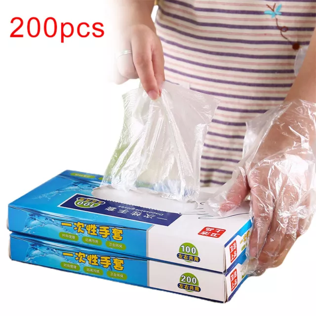 200PCS Disposable Gloves Plastic Gloves Eco-friendly Gloves Kitchen Tools