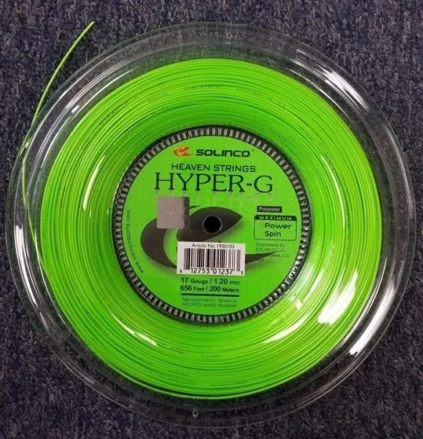 SOLINCO HYPER G Hyper-G 17 Gauge 1.20mm 656' 200m Tennis String Reel NEW  $169.99 - PicClick