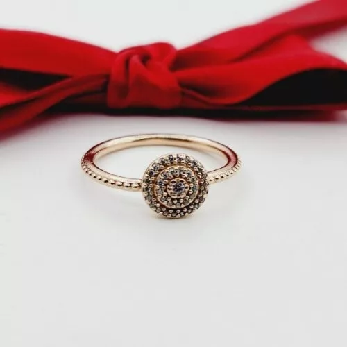 New Genuine Pandora Rose gold Radiant Elegance Ring #180986CZ size 52