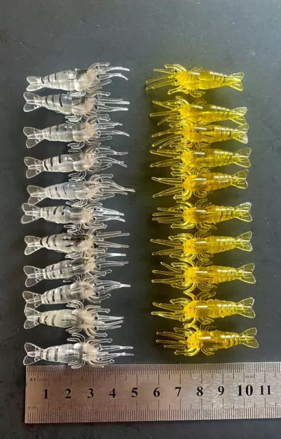 Soft plastic Prawn Shrimp Fishing Lure 45mm BREAM  Snapper Flathead  20pcs